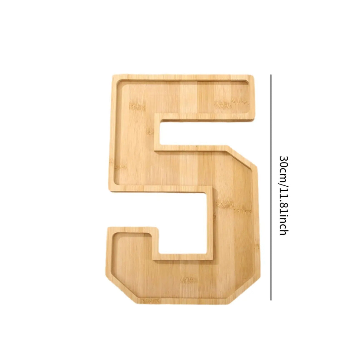 Wooden Number Shape Serving Tray | Decorative Kitchen Platter