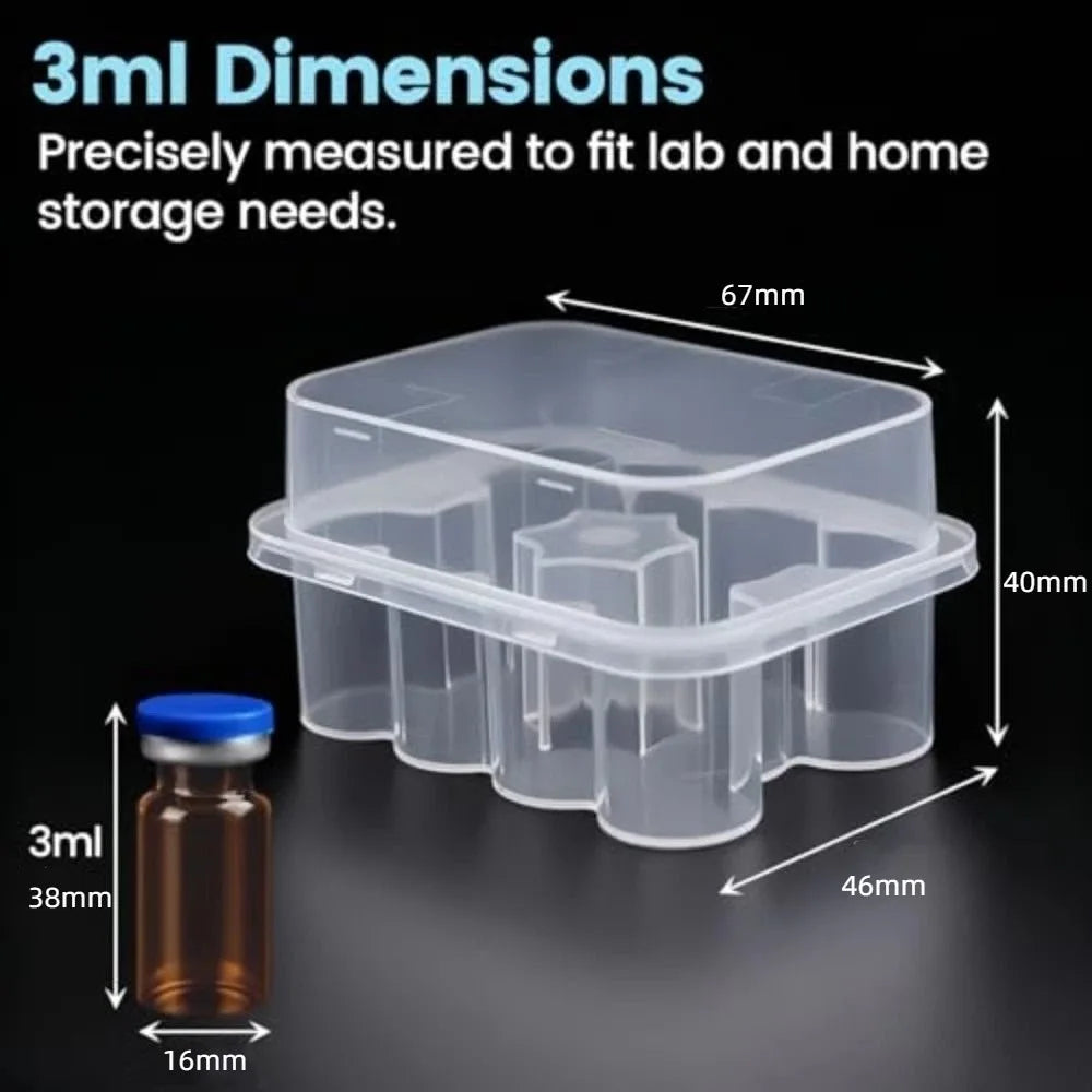Stackable Vial Storage Case – Clear Freezer Organizer Box
