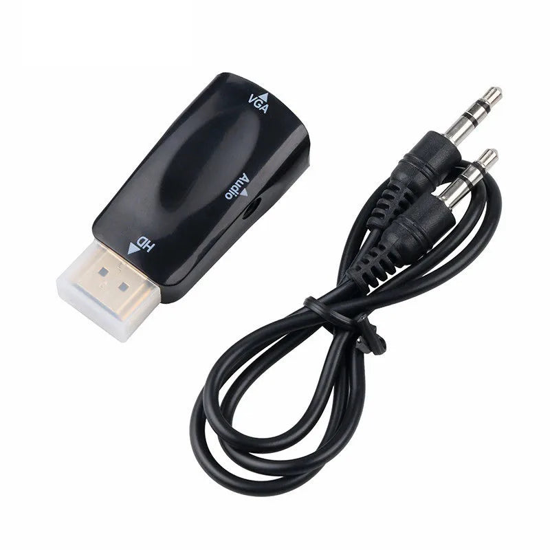 HDMI to VGA Adapter with 3.5mm Audio Cable – 1080P Converter