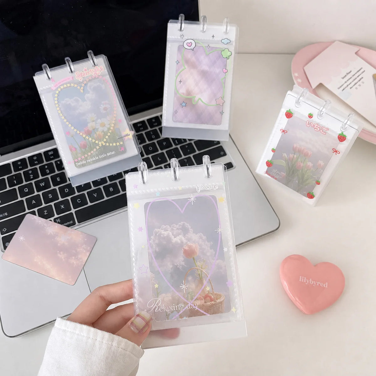 Kpop 3-Inch Standing Photo Card Album – Cute Desk Organizer