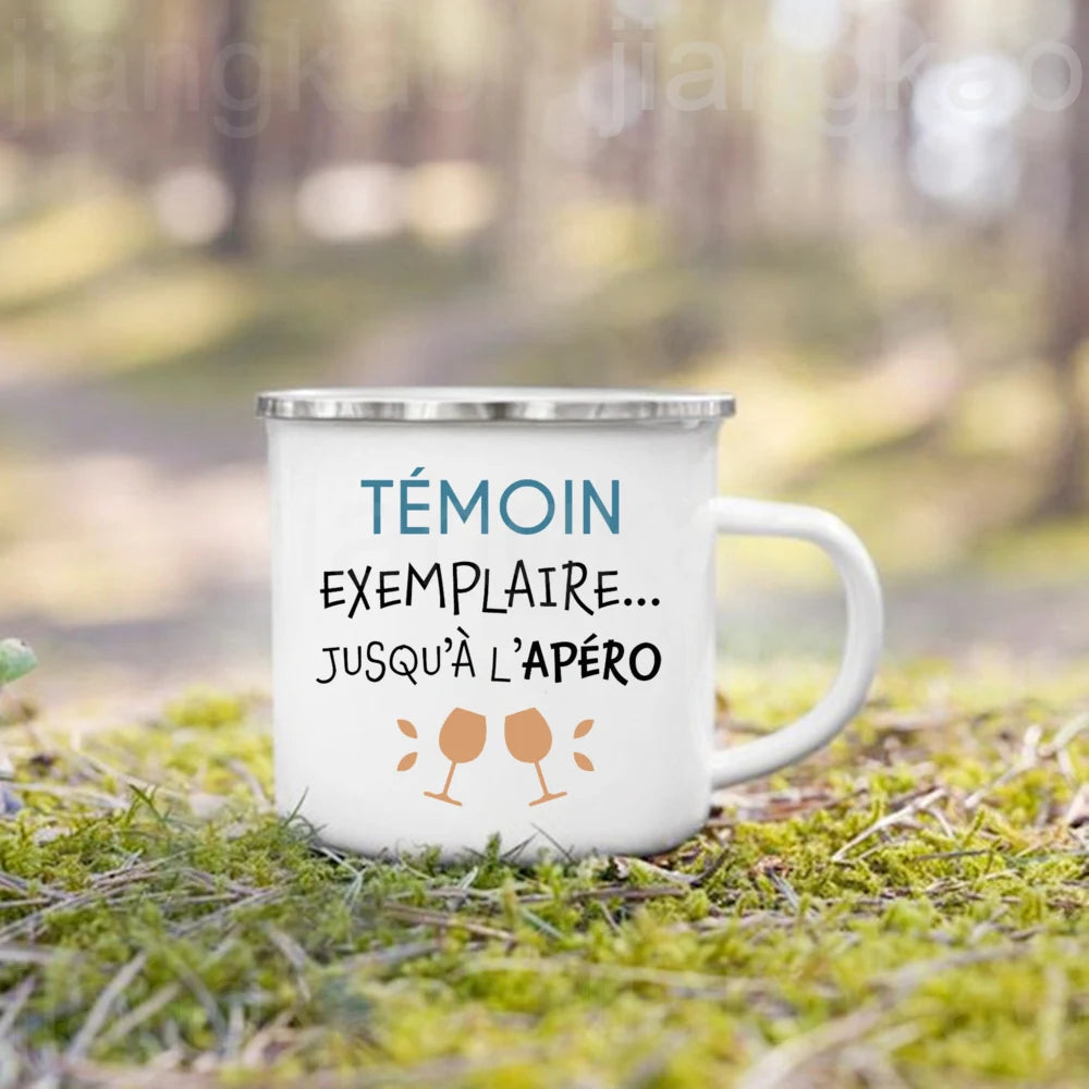 Wedding Witness Gift Enamel Mug – Friend, Sister & Family