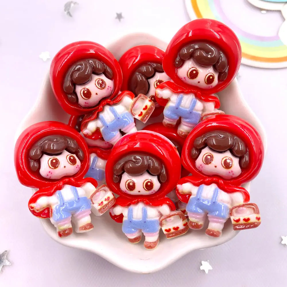 Resin Kawaii Princess & Prince Flatback Figurines – 6PC Craft