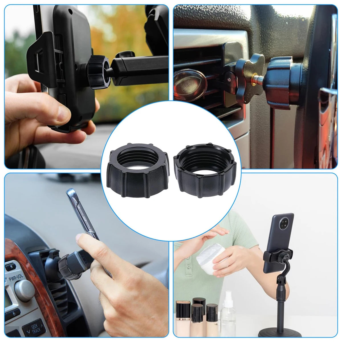 5-Pack Car Phone Mount Replacement Tightening Nut Adapter