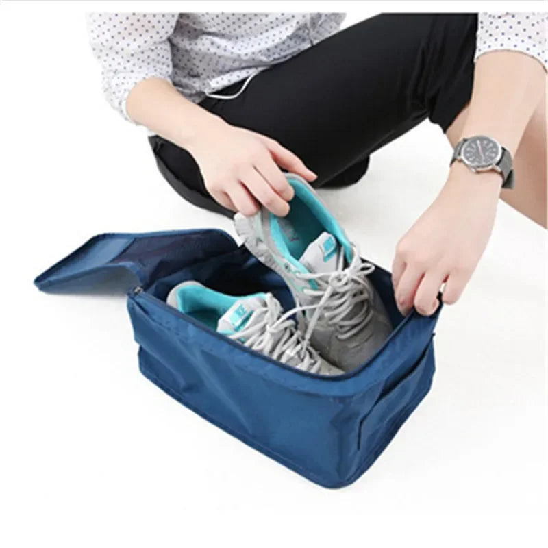 Portable Waterproof Travel Shoe Bag – Nylon Mesh Organizer