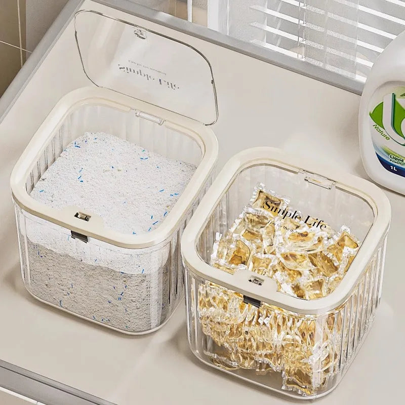 Pop-Up Lid Desktop Storage Box – Waterproof 1L Container