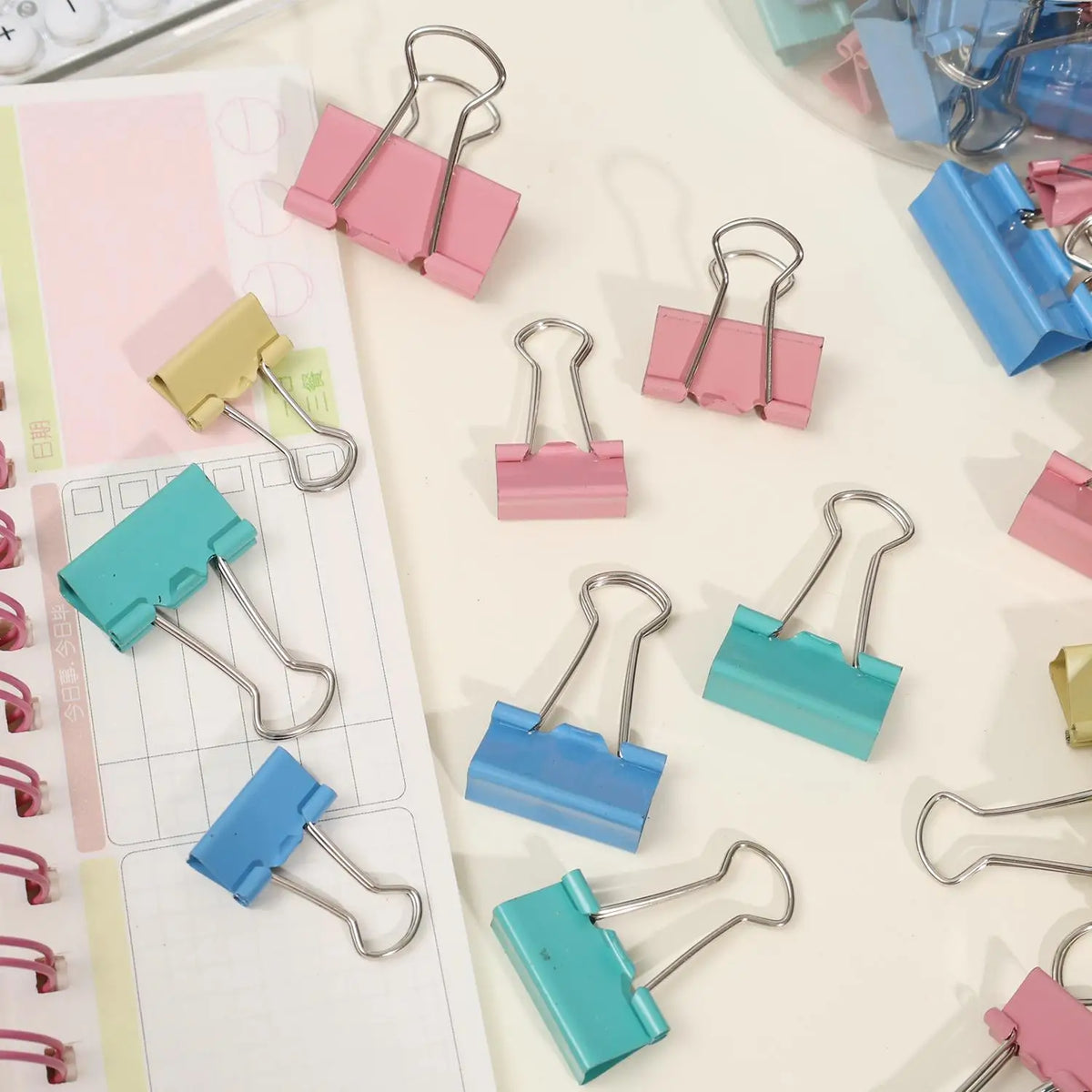 Colored Metal Binder Clips 19mm 25mm 32mm – Office & School