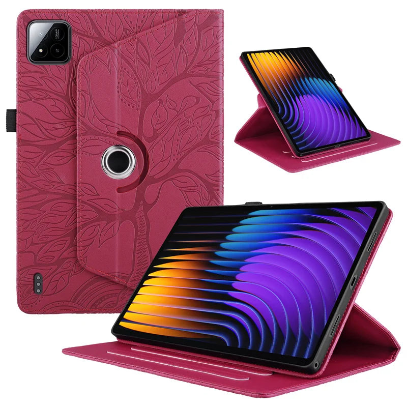 Xiaomi Pad 7 / Pad 7 Pro Case – Embossed 360° Rotating Stand