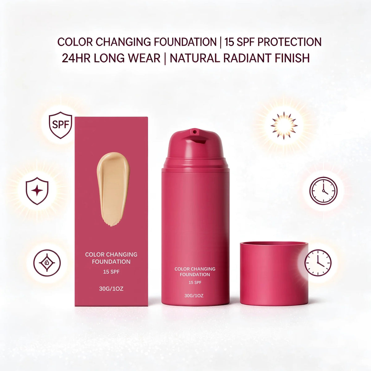 Color Changing Foundation SPF 15 | Full Coverage Lightweight