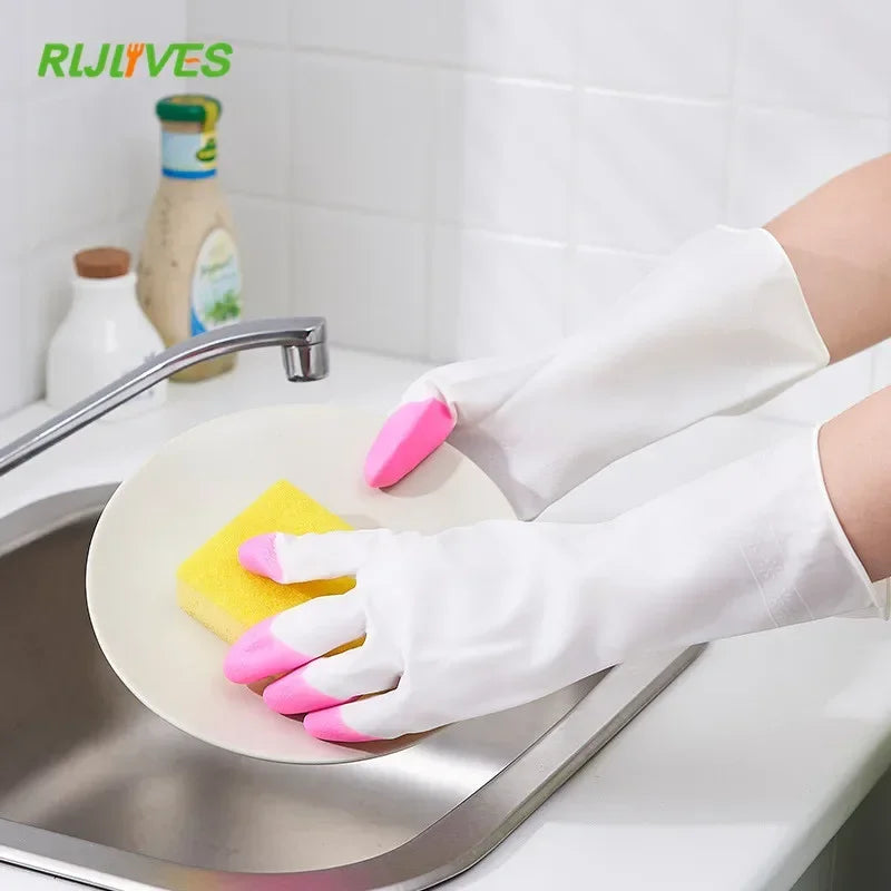 Waterproof Rubber Dishwashing Gloves – Non-Slip Cleaning