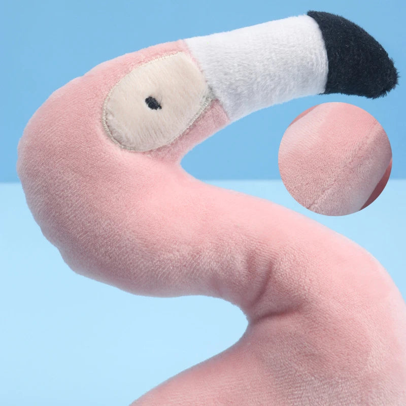 Flamingo Squeaky Plush Dog Toy – Interactive Pet Play Toy
