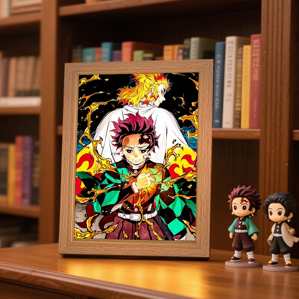 Tanjiro Kamado LED Night Light Frame | Demon Slayer Anime Lamp