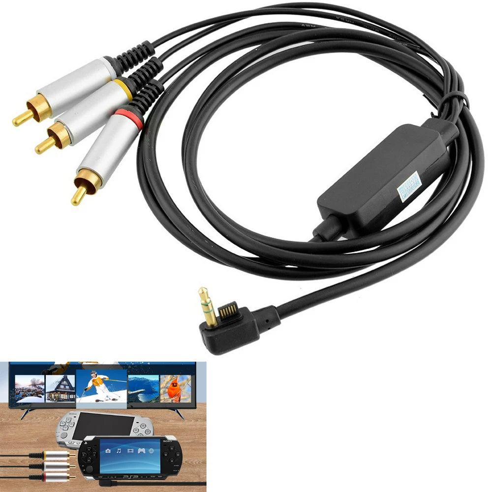 PSP 2000 3000 AV RCA Cable 3RCA 5RCA YPbPr TV Output 3M