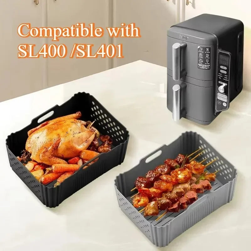Silicone Air Fryer Liner for Ninja SL400 SL401 – Reusable