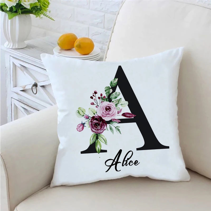Personalised Initial Name Cushion Cover | Custom Pillow Gift