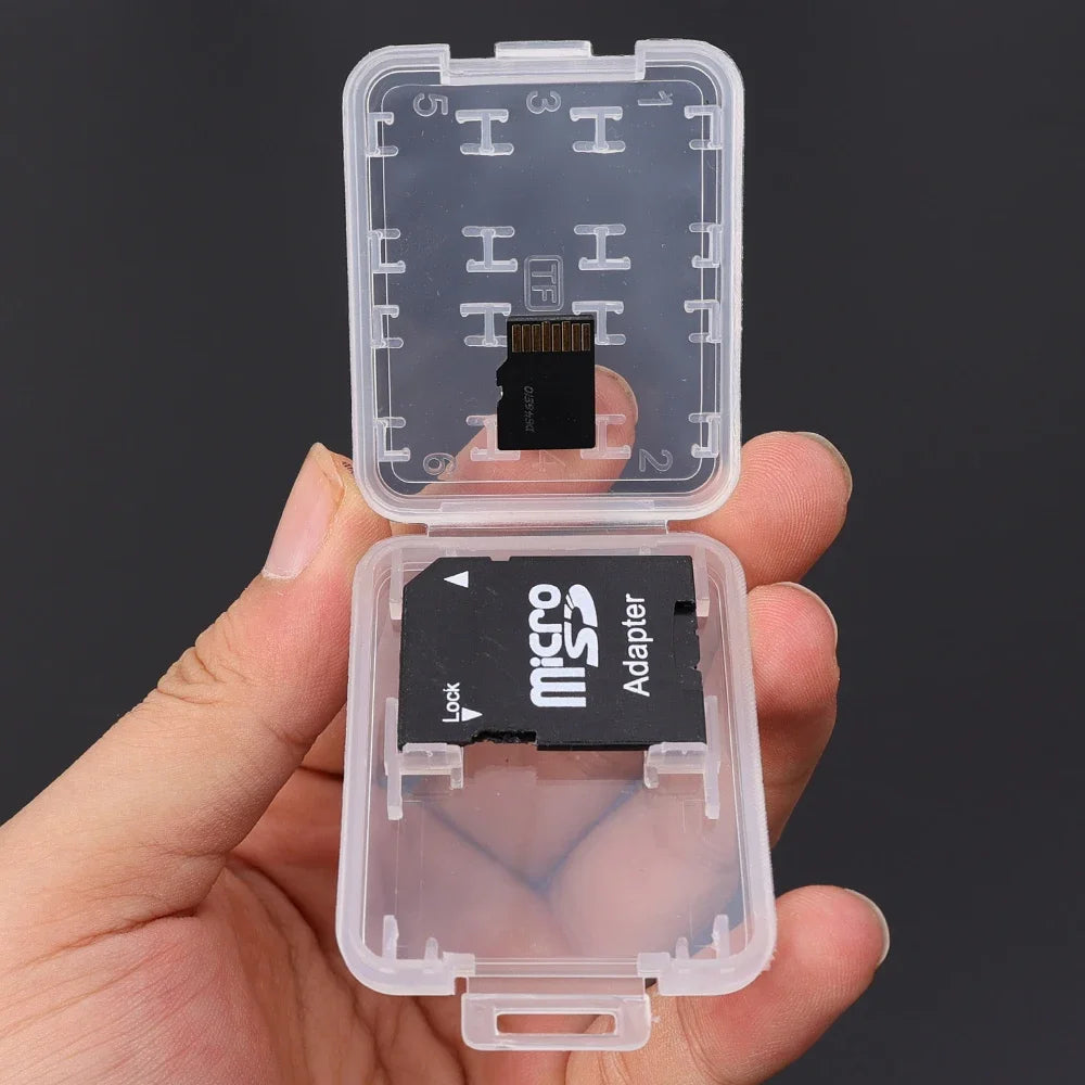 8-in-1 Clear Memory Card Case – SD TF SIM MS Storage Box
