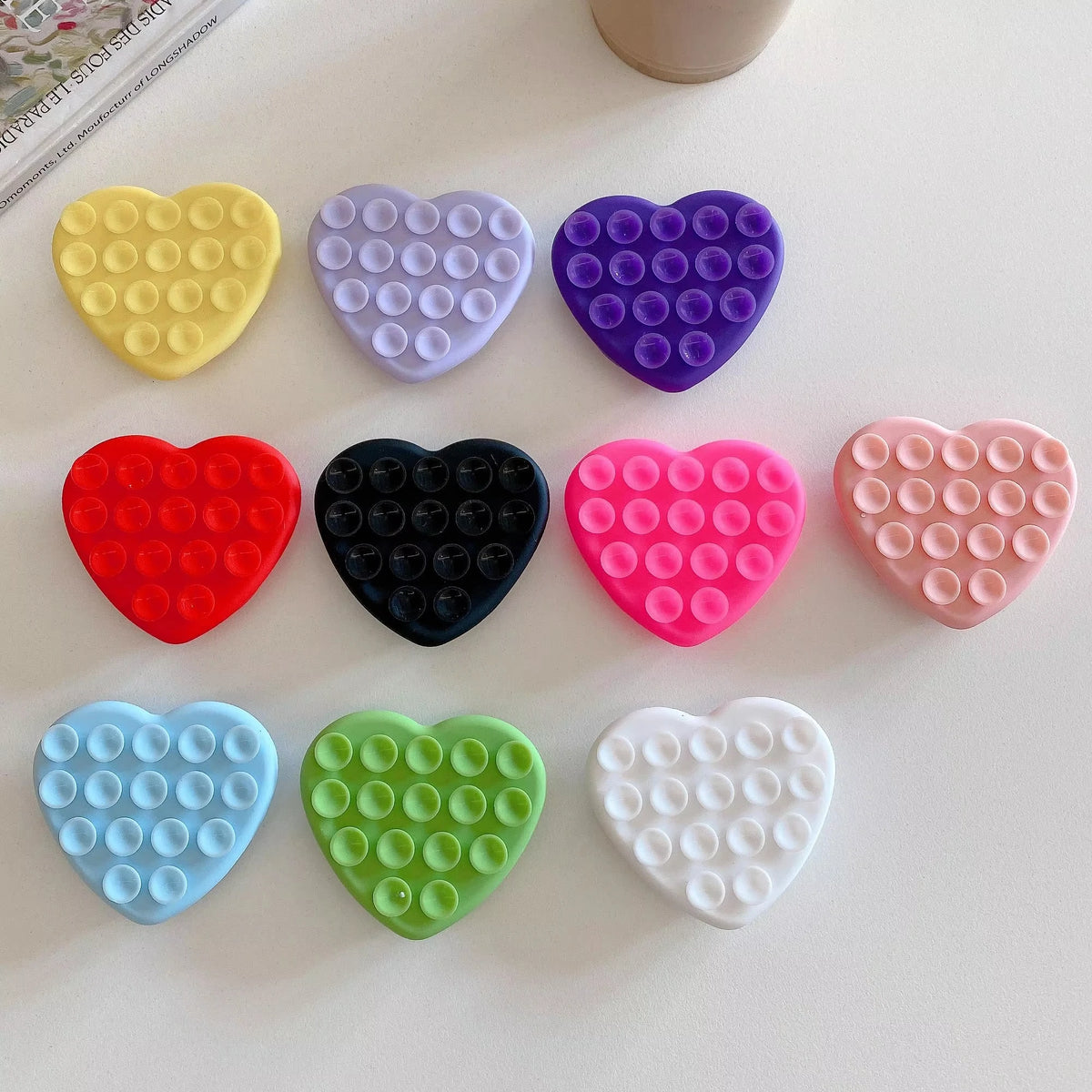 Heart-Shaped Silicone Suction Cup Phone Holder | Anti-Slip