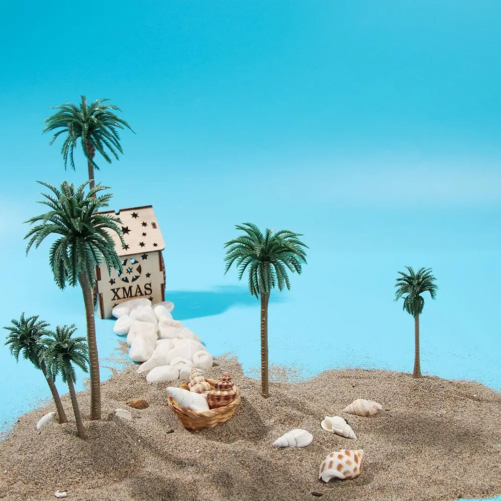 5-Piece Miniature Coconut Palm Tree Set | DIY Micro Landscape