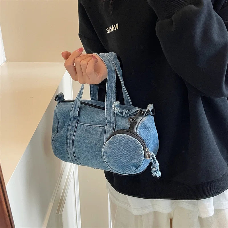 Women's Denim Tote Bag – Shoulder & Crossbody Handbag