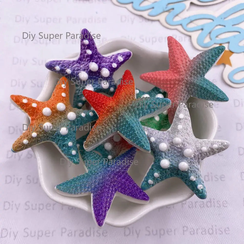 8-Piece Kawaii Resin Starfish Flatback Figurines for DIY Crafts