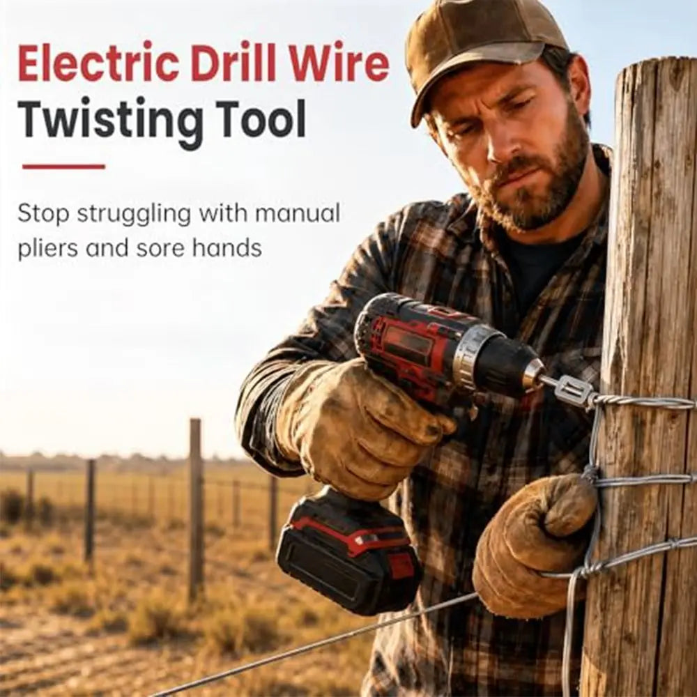Heavy Duty Wire Twisting Tool – 1/4" Hex Shank Drill Knotter