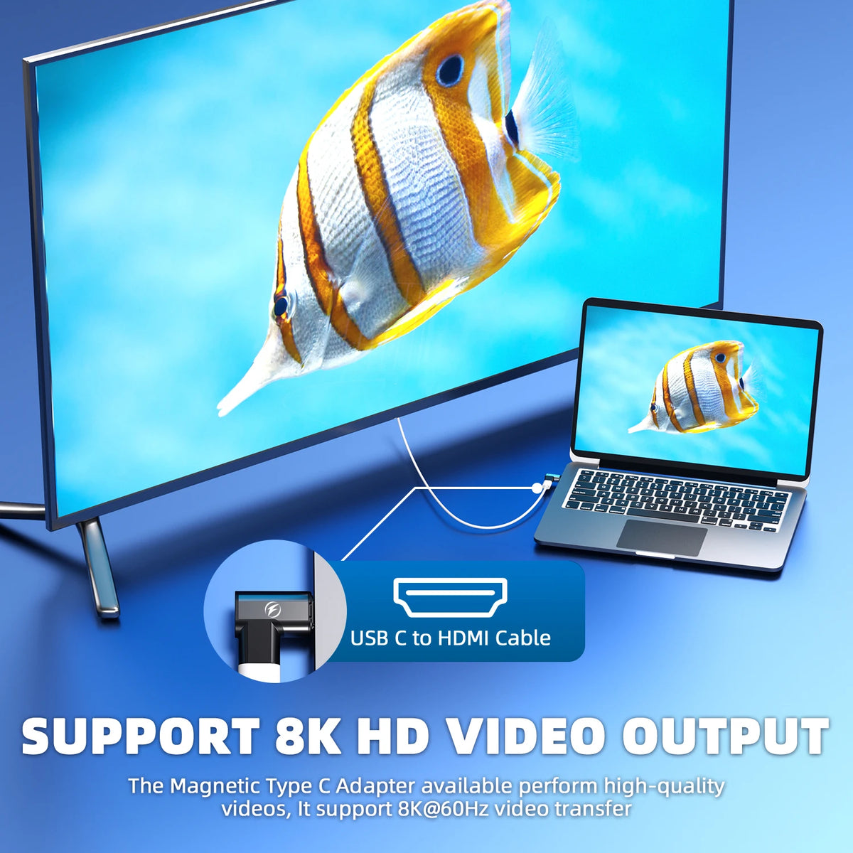 FONKEN USB4 Magnetic USB-C Adapter | 140W PD, 40Gbps, 8K@60Hz