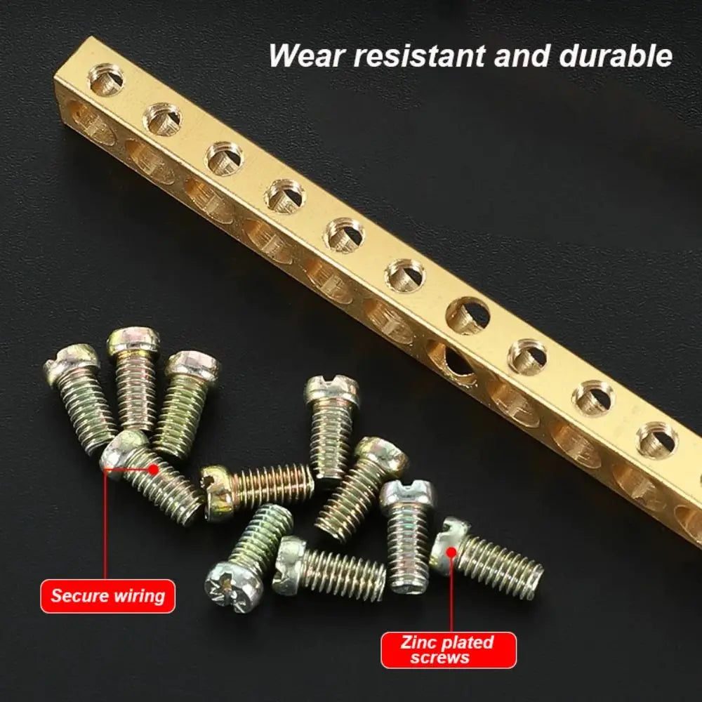 Copper Bus Bar Terminal Block – Brass Screw Wire Connector