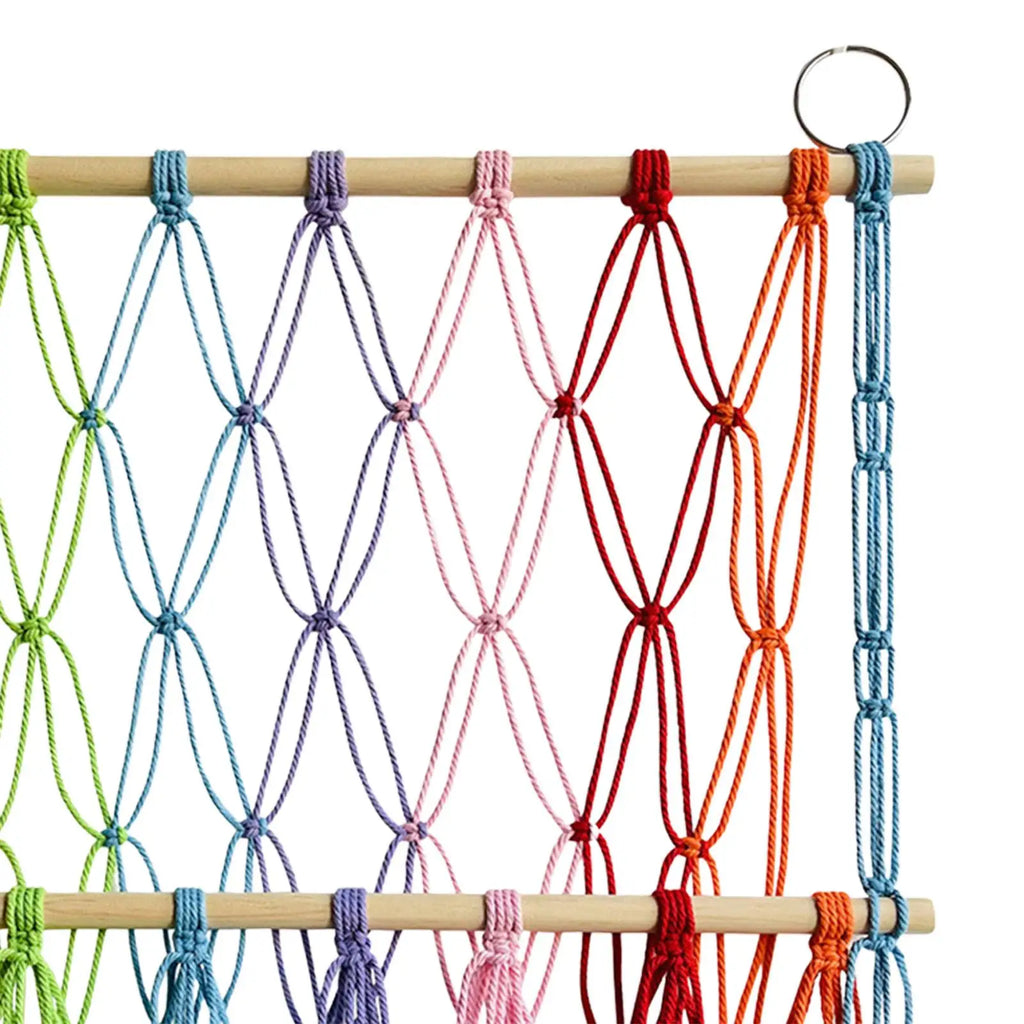Handwoven Cotton Rope Stuffed Animal Hammock | Toy Organizer