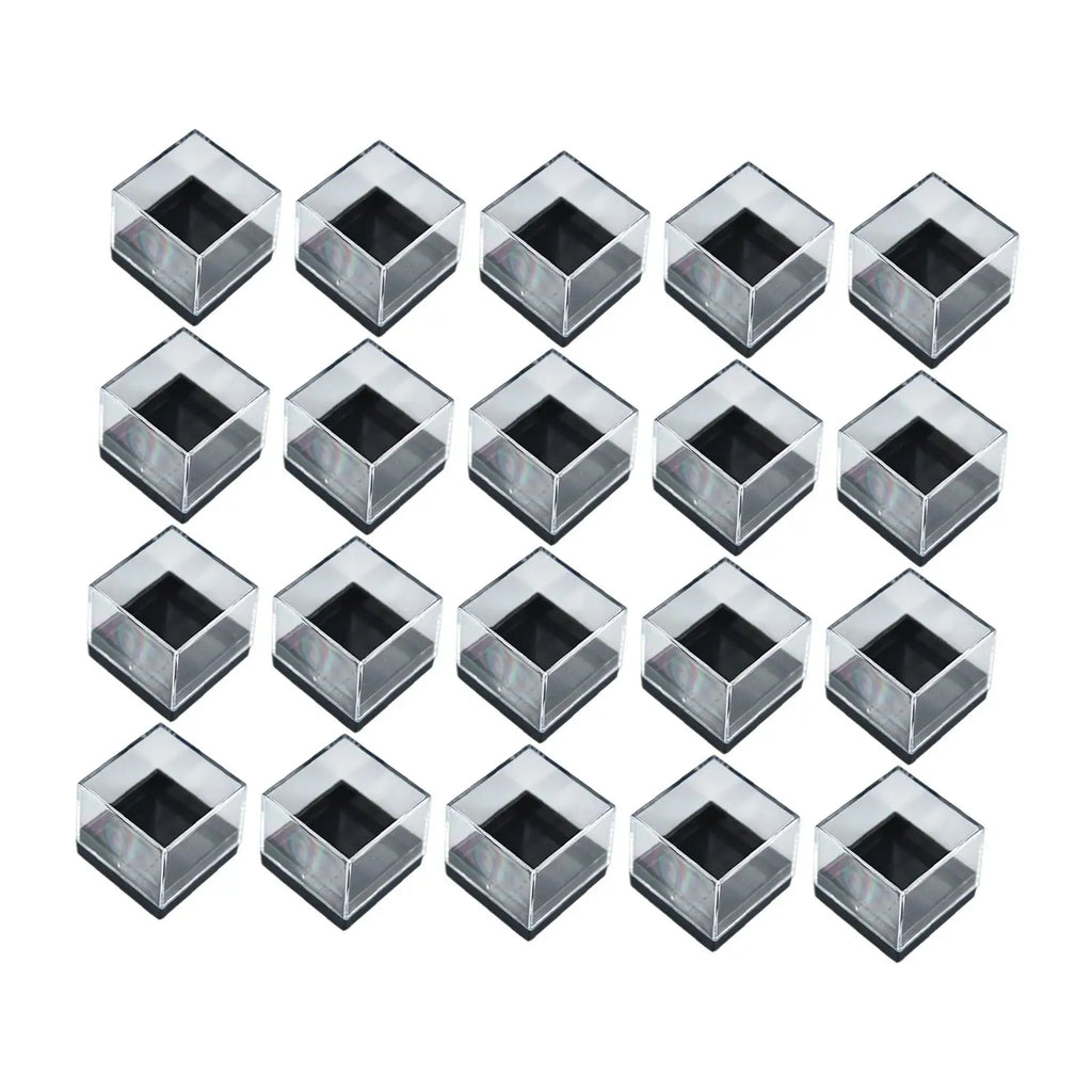 20-Pack Clear Mineral Display Boxes – Dustproof Cube Showcase