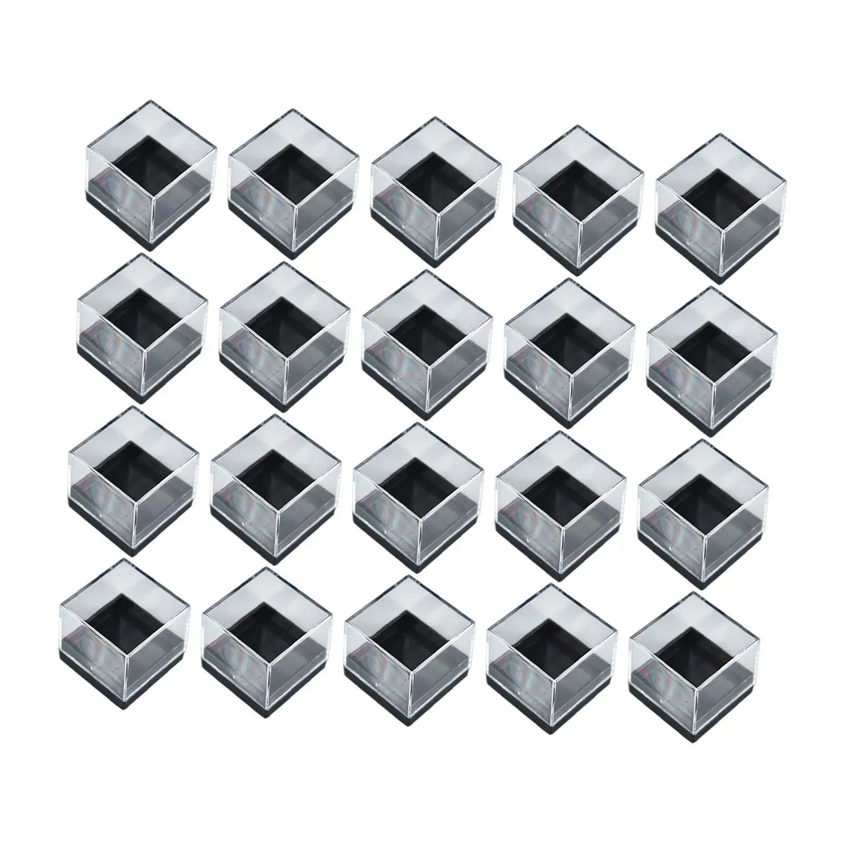 20-Pack Clear Mineral Display Boxes – Dustproof Cube Showcase