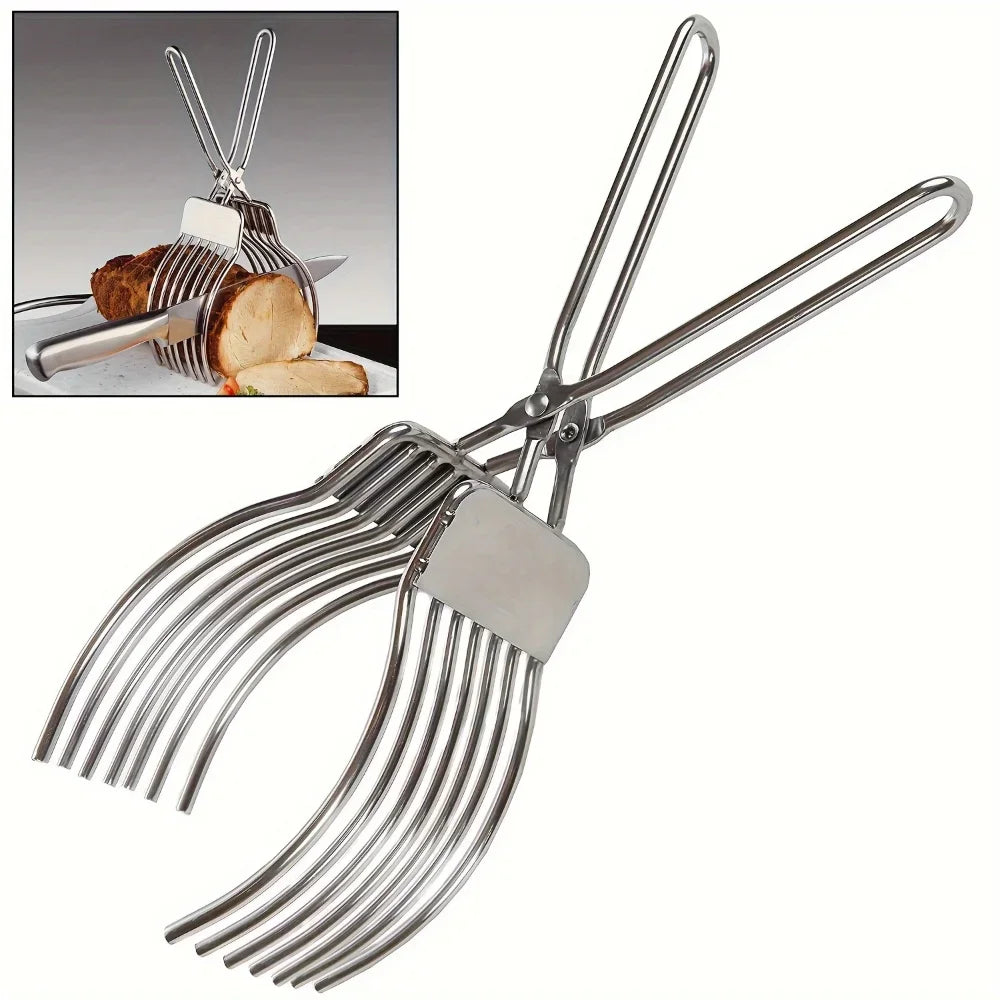 Stainless Steel Multi-Function Slicer BBQ Clip | Meat & Bread Cutter