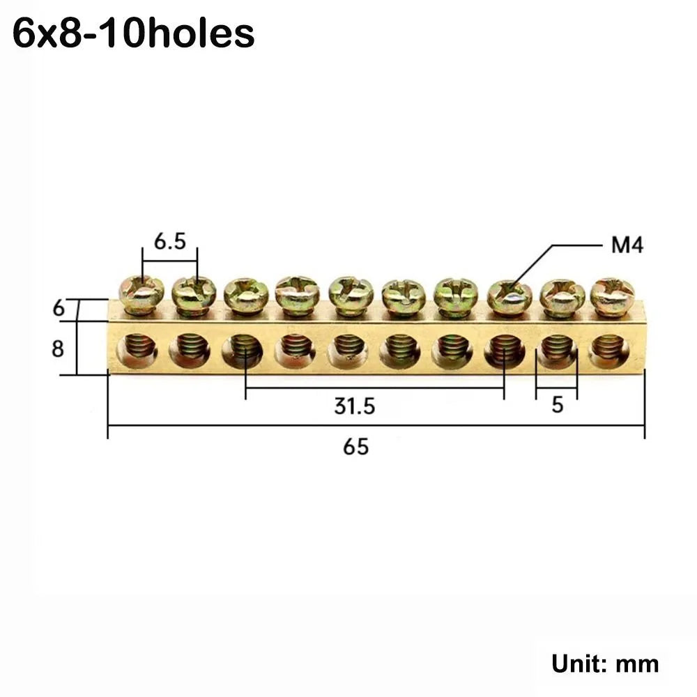 Copper Bus Bar Terminal Block – Brass Screw Wire Connector