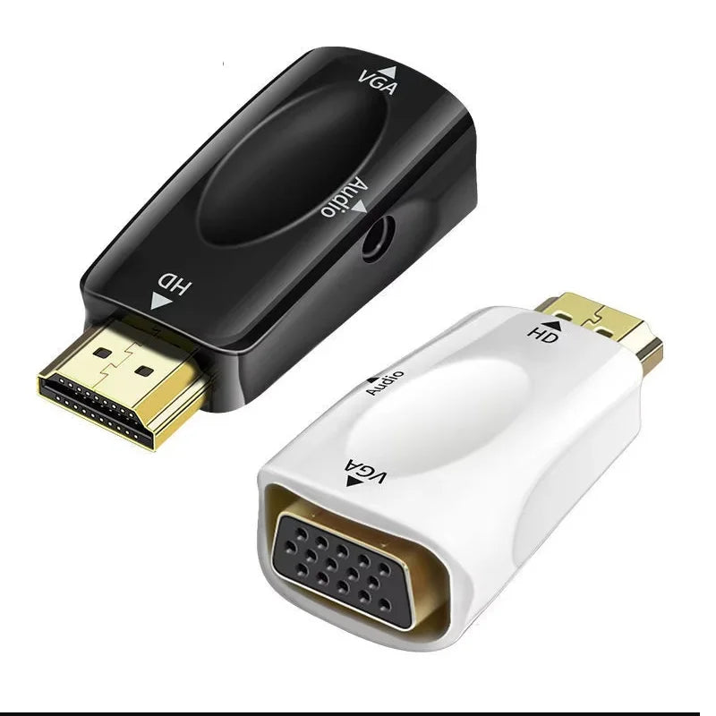 HDMI to VGA Adapter with 3.5mm Audio Cable – 1080P Converter