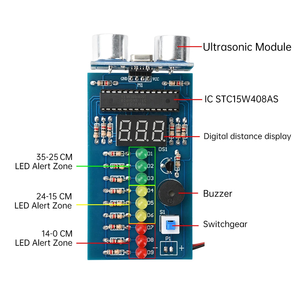 Ultrasonic Distance Sensor DIY Module Kit – LED Display