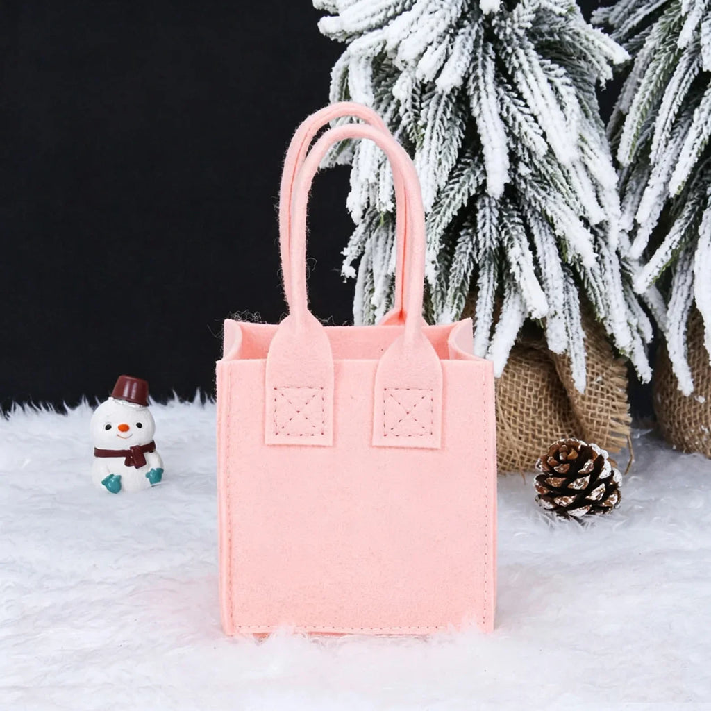 Christmas Non-Woven Felt Gift Bag with Cartoon Stickers