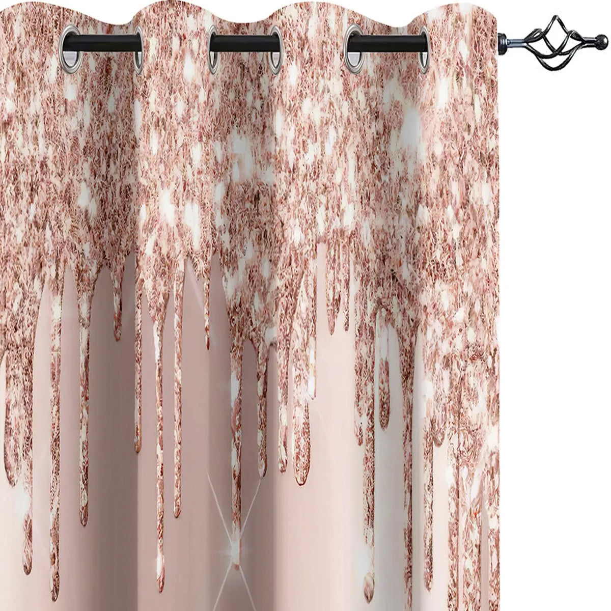 Unicorn Eyelash Blackout Curtains – 2 Panel Room Darkening Set