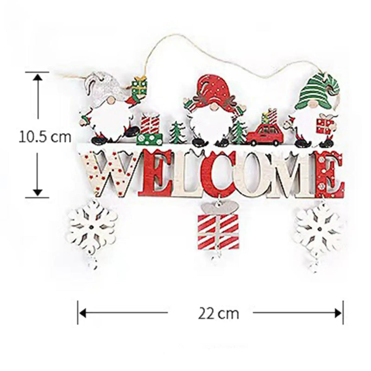 Wooden Christmas Hanging Ornament – Gnome & Santa Pendant