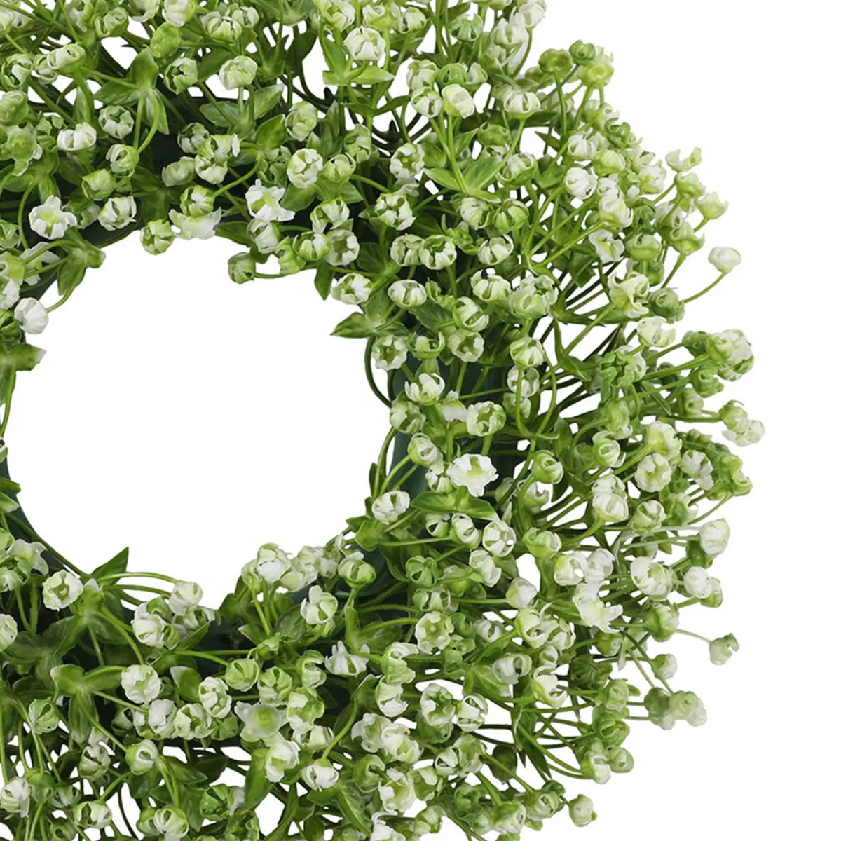 Farmhouse Greenery Artificial Door Wreath | Round Floral Decor