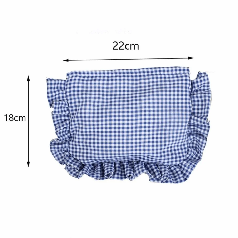 Ruffle Plaid Makeup Bag – Large Capacity Travel Toiletry Pouch