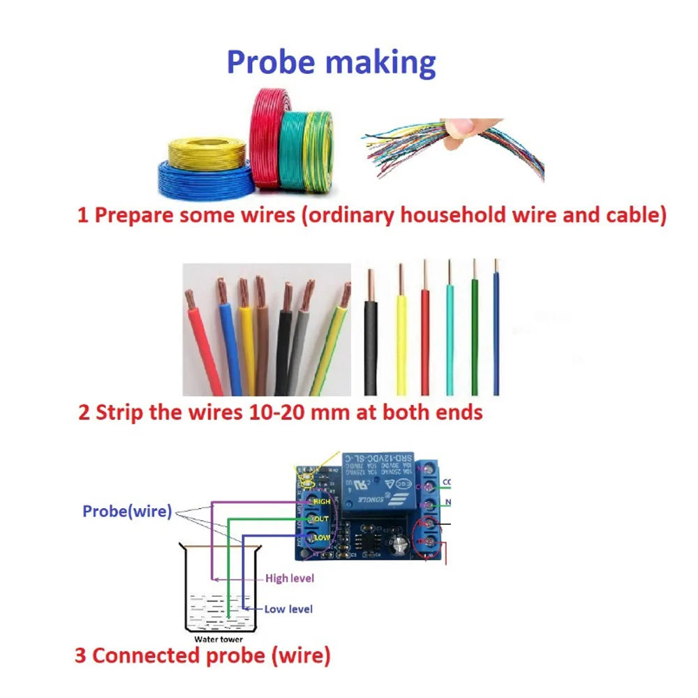 12V DC Liquid Level Sensor Relay Module – Auto Fill & Drain