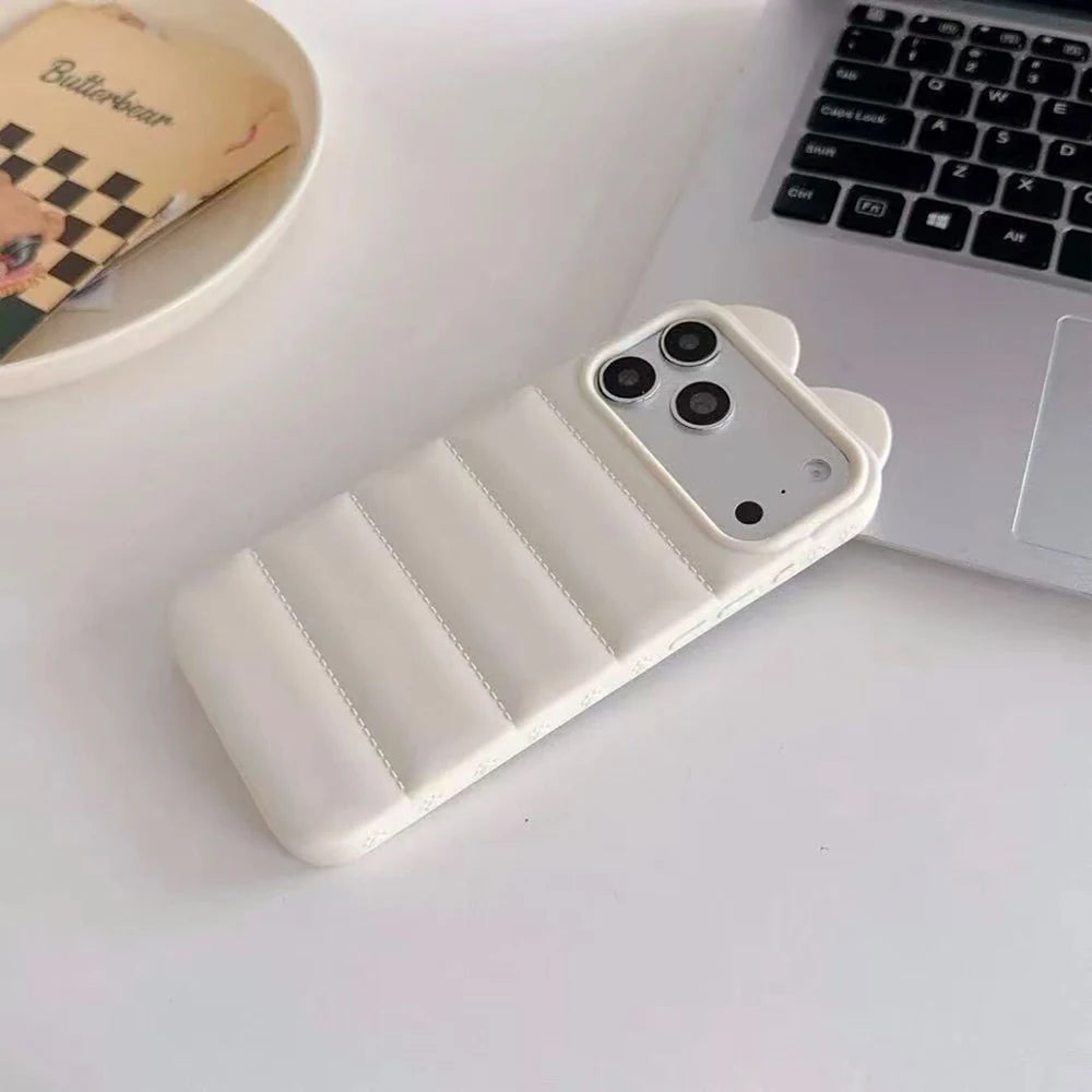3D Cat Ear iPhone Case – Shockproof Silicone Cover