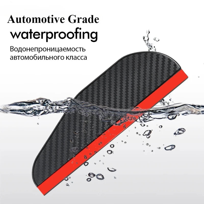 Carbon Fiber Rearview Mirror Rain Guards | Waterproof Baffles 2PC
