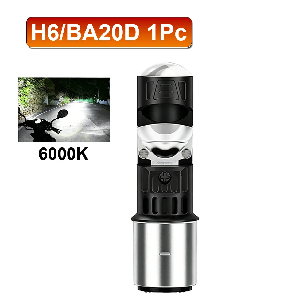 Motorcycle LED Headlight Bulb H4 H6 BA20D P15D – 40000LM