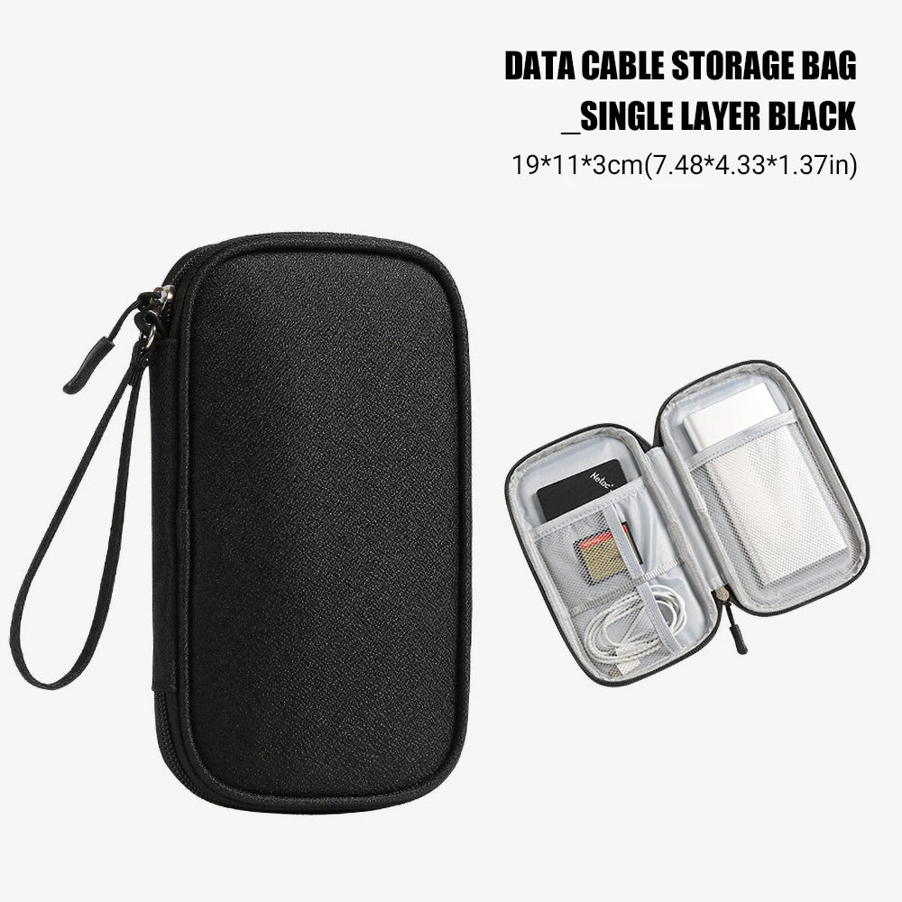 Waterproof Travel Cable Organizer Bag | Double Layer Carry Case
