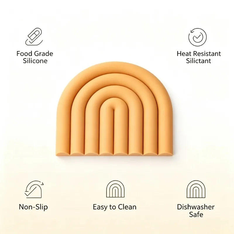 Rainbow Cloud Silicone Trivet Mat – Heat Resistant Non-Slip Pot Pad