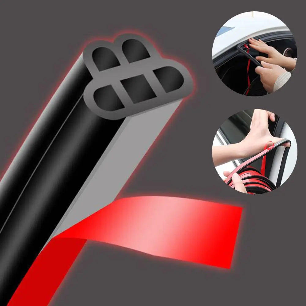 10m Silicone Car Door Seal Strip Weatherstrip Double Layer