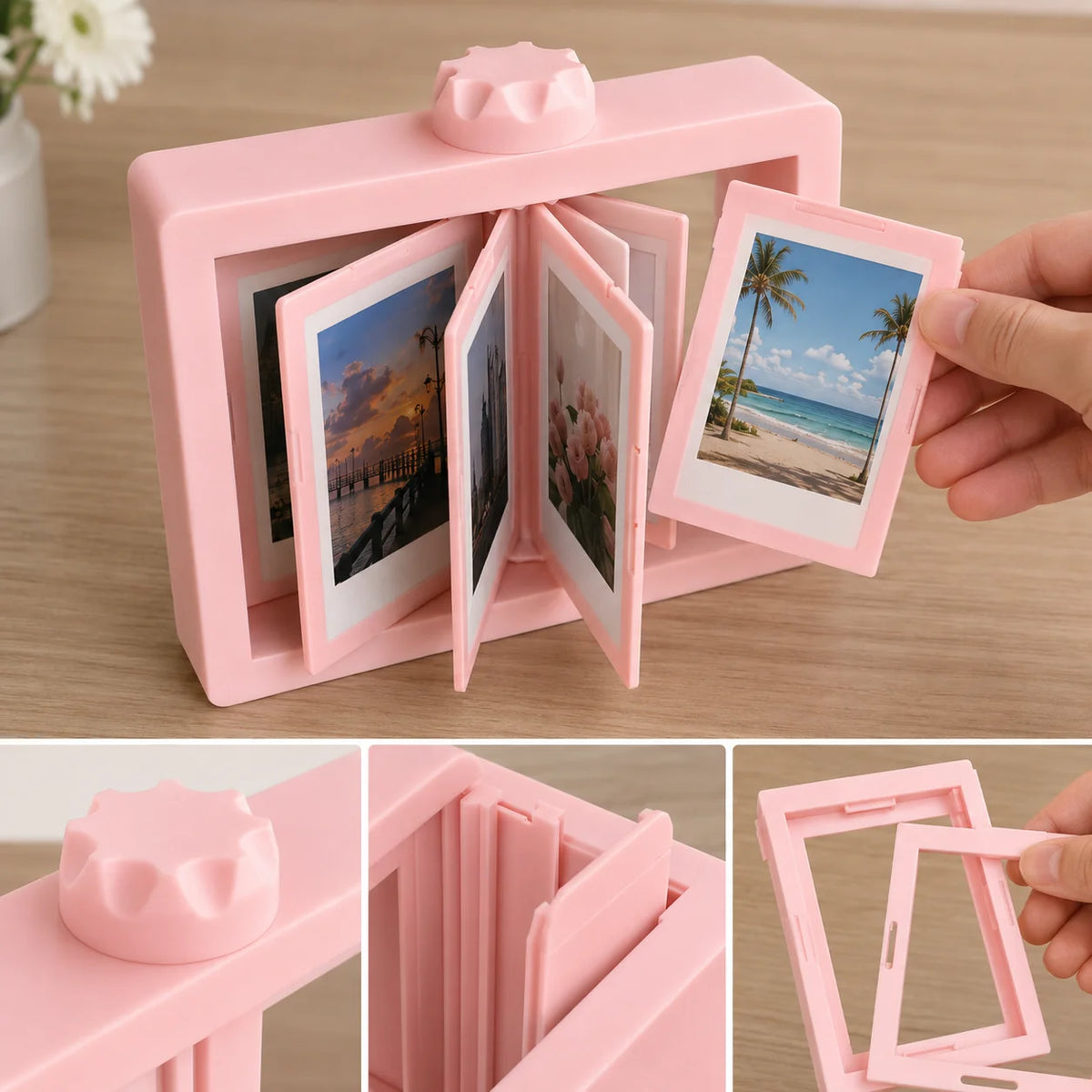 Rotating 3D Flip Photo Album Frame | Desktop Picture Display
