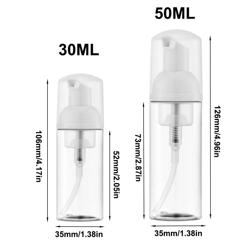 Foam Pump Bottle 30/50ml – Clear Portable Travel Soap Dispenser