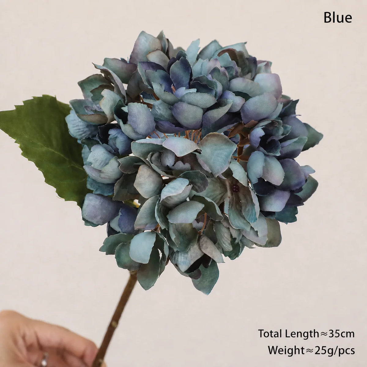 Silk Artificial Hydrangea Single Stem – 14 Colors | Fake Flower