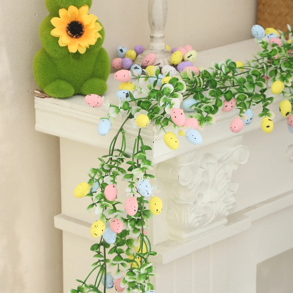82-Inch Easter Egg Eucalyptus Garland | Spring Home Decor
