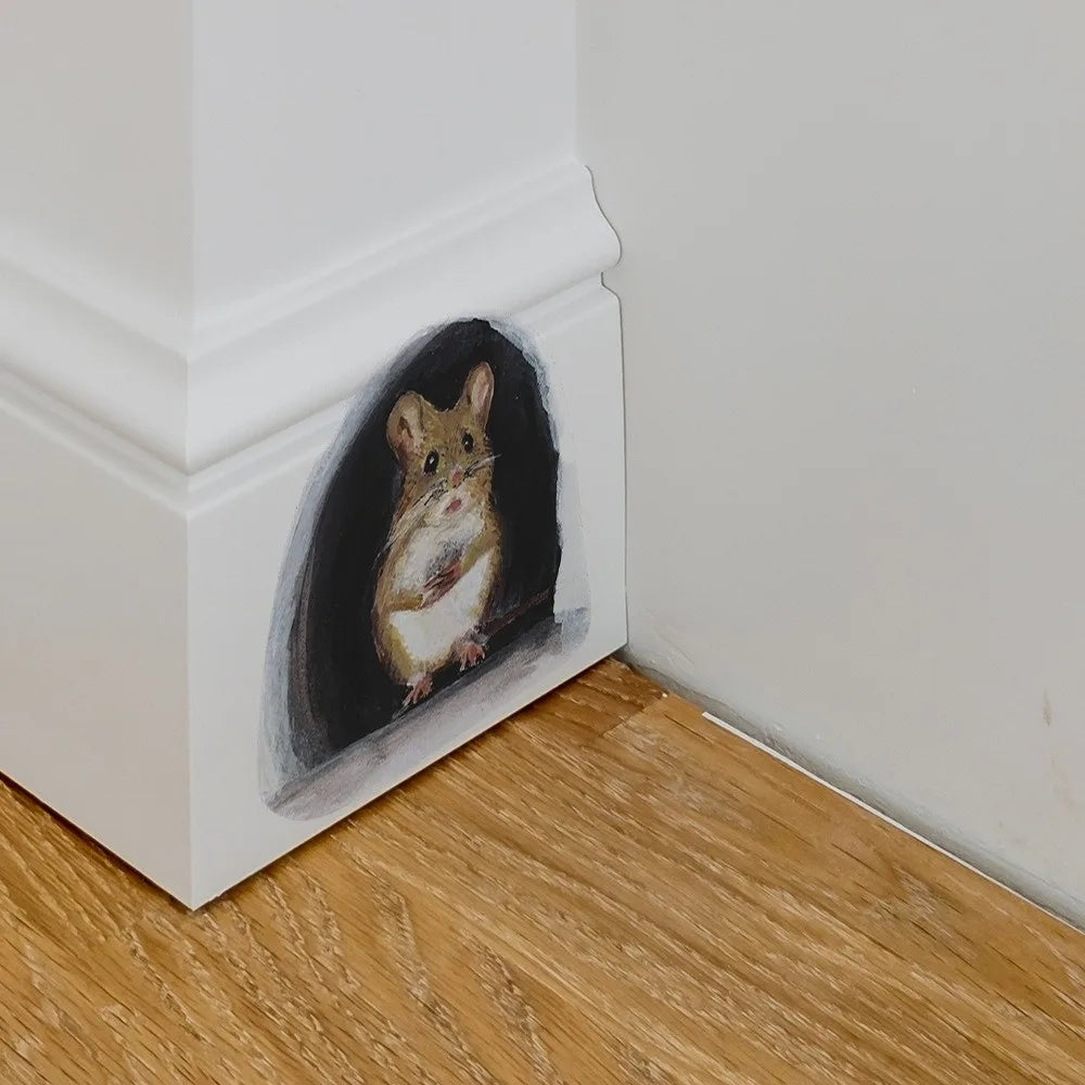 Cartoon Mouse Hole Wall Sticker – 3D PVC Decal for Kids